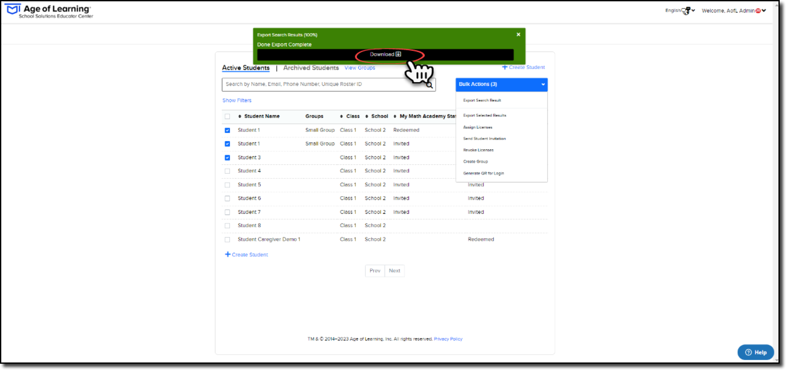green dowload passcodes popup .png