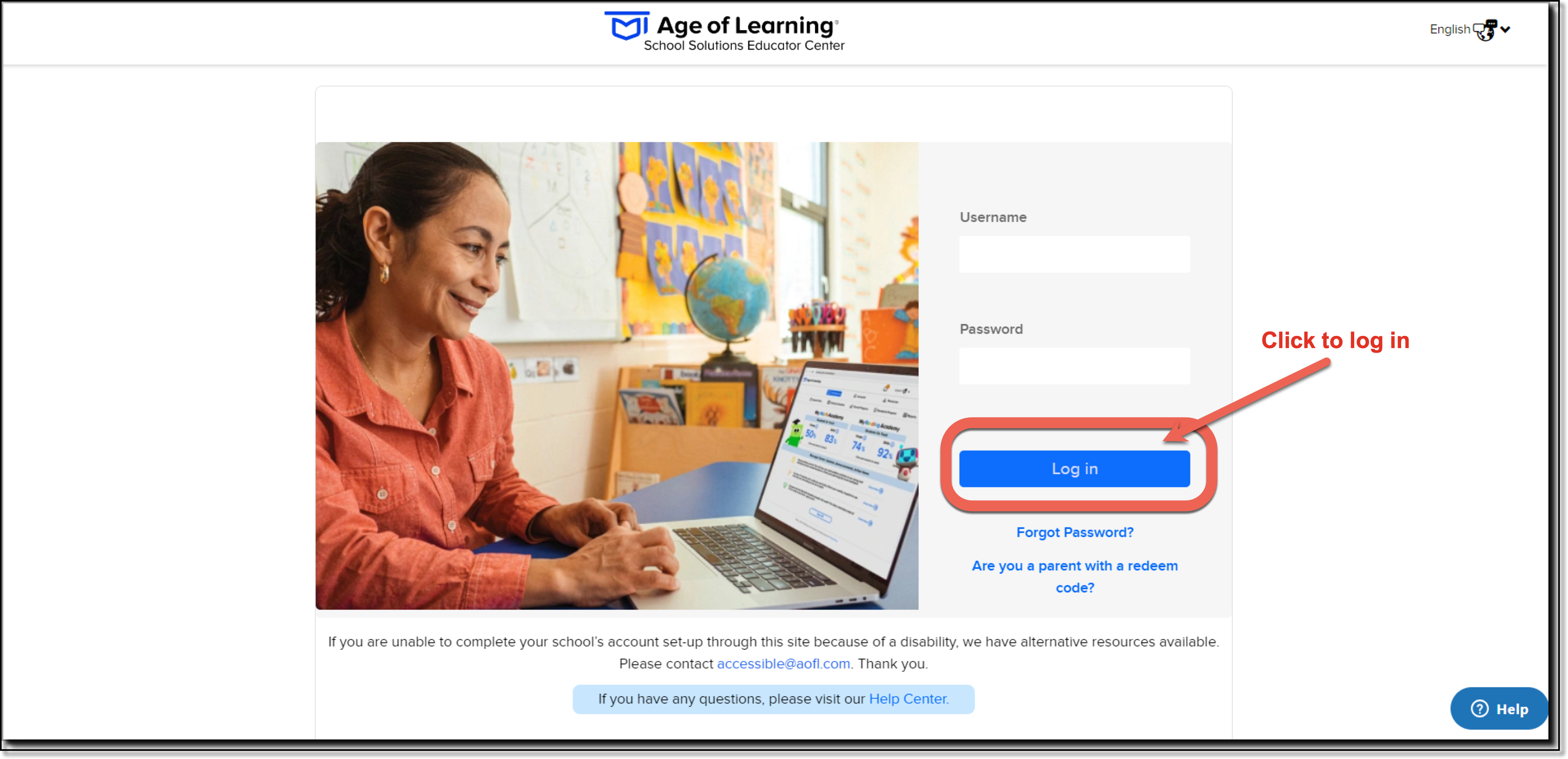 Educator Center login - click log in.png