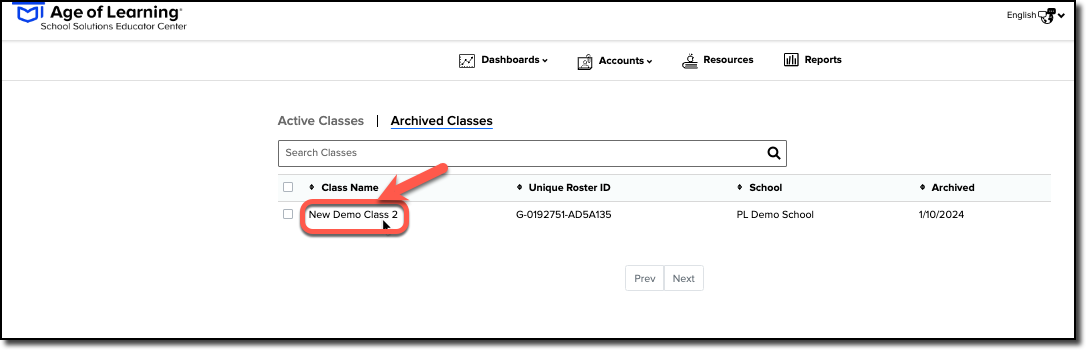 click archived class name.png