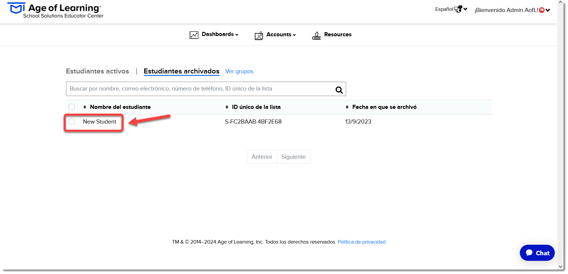 Select name Estudiantes archivados (Spanish).png
