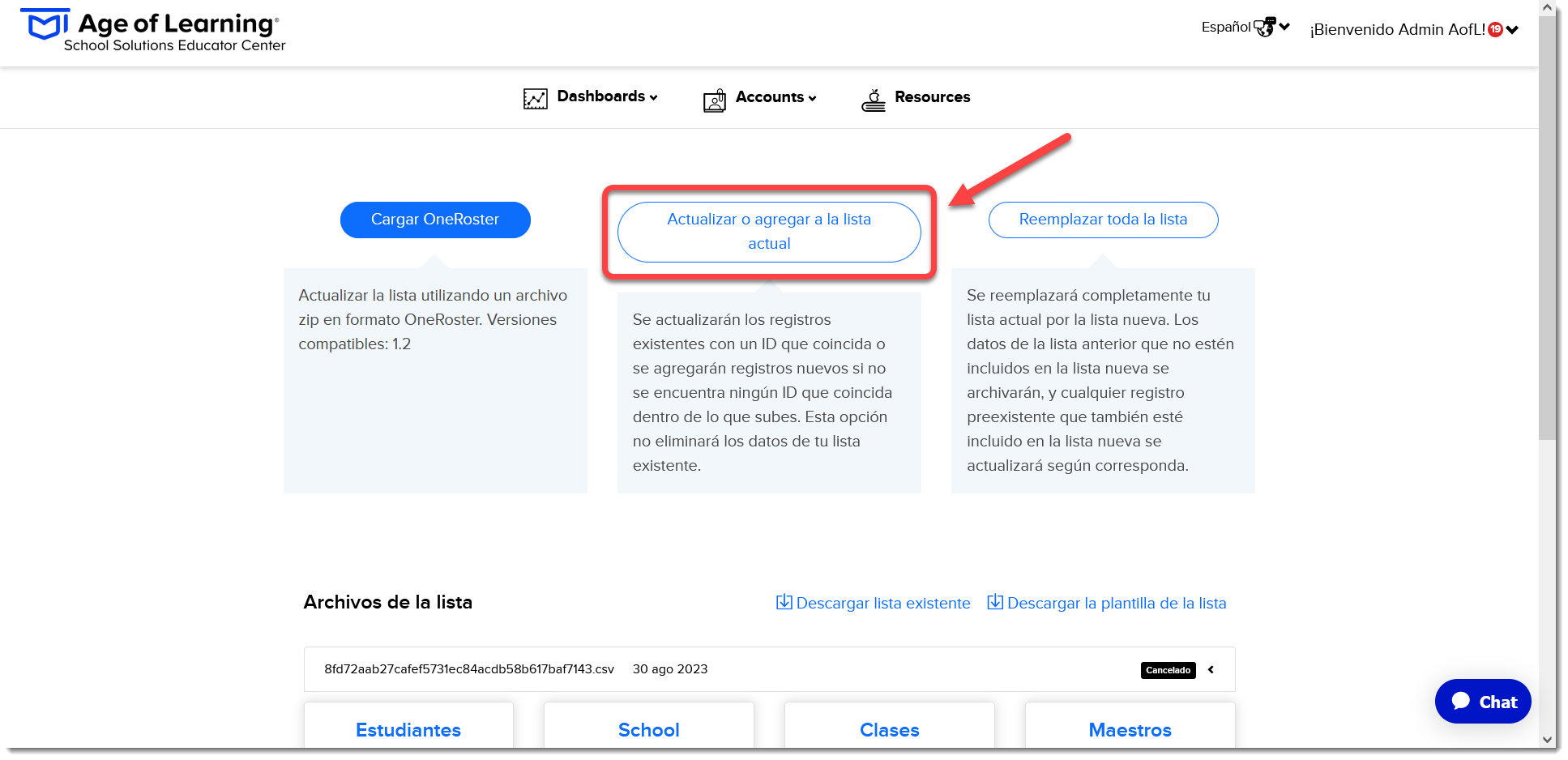 Actualizar o agregar a la lista actual (Spanish).png