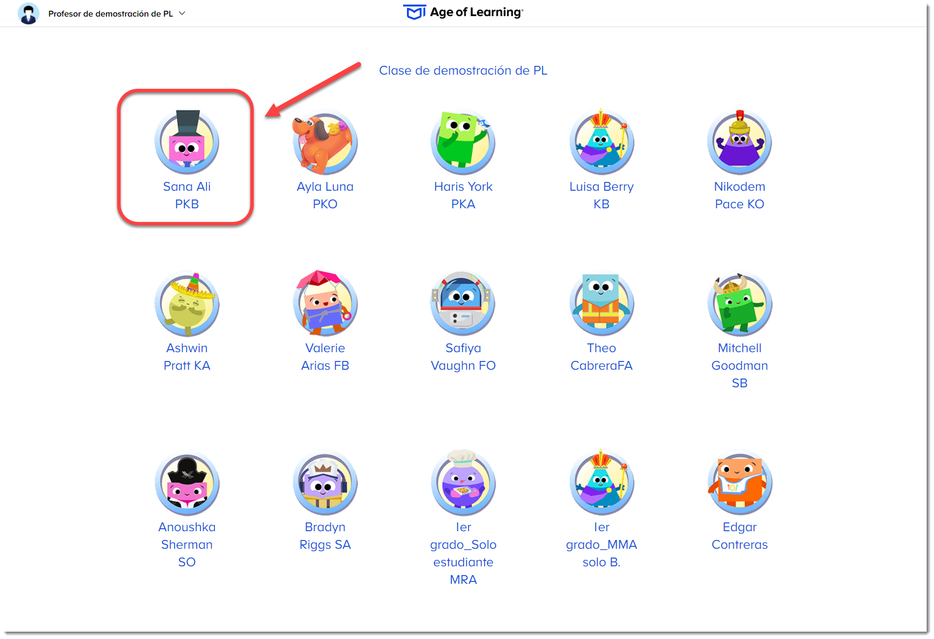 Classroom Experience Select Student (Spanish).png