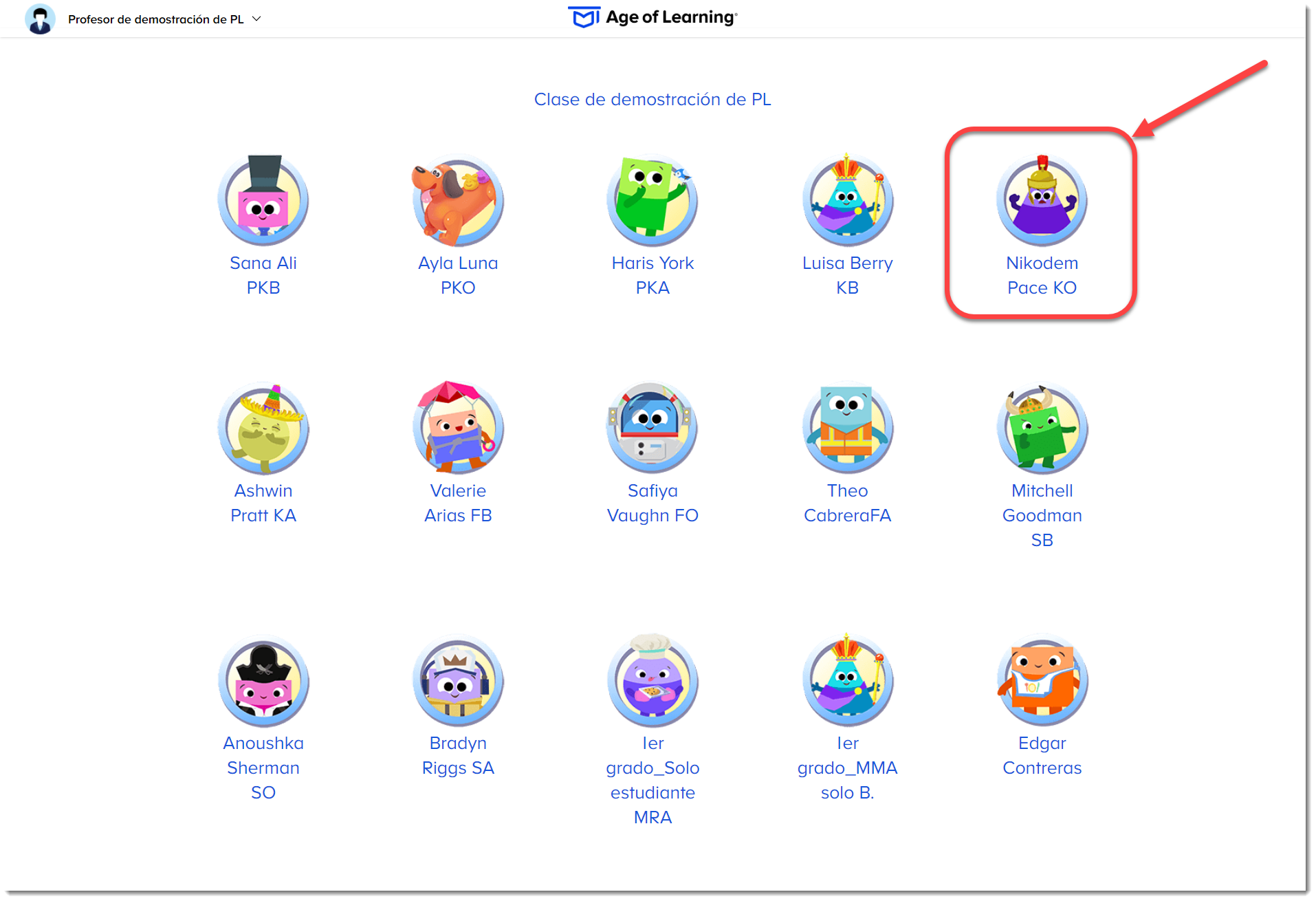 Classroom Experience Select Second Student (Spanish).png