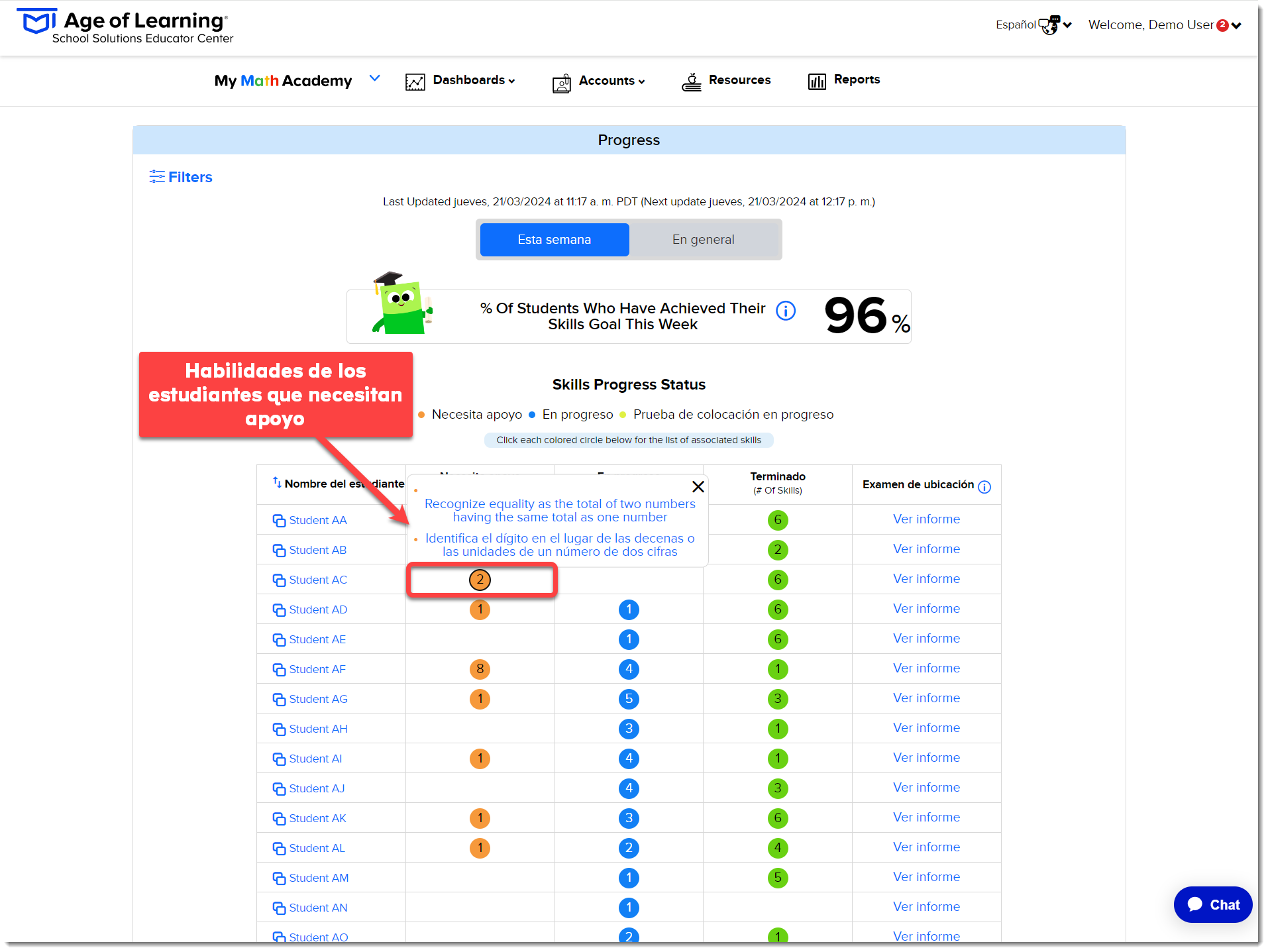 Click number callout- Progress- Dashboard (Spanish).png
