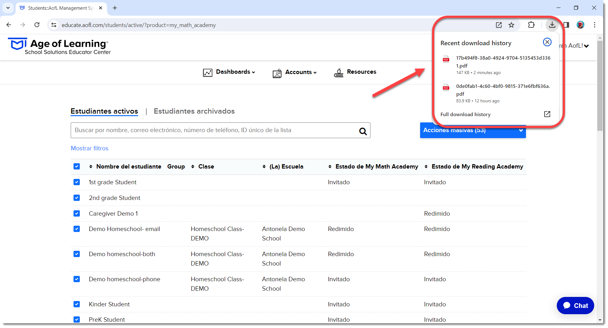Recent download history student (Spanish).png