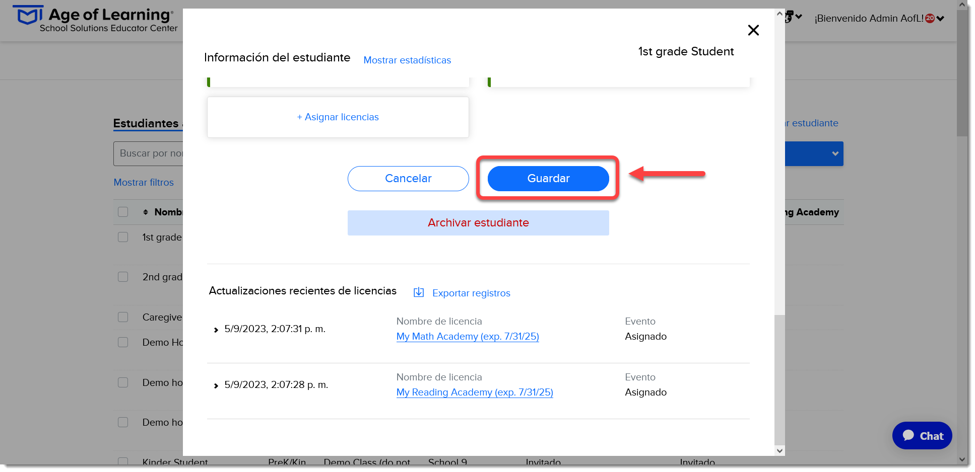 Guardar - Informacion del estudiante (Spanish).png