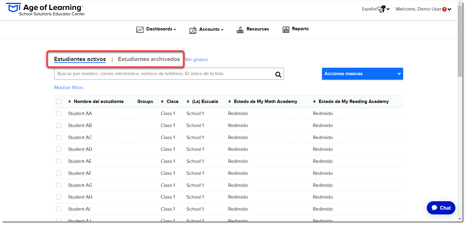 Highlight active and archived students (Spanish).png
