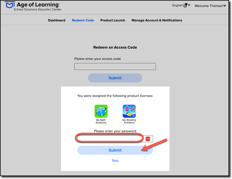 redeem 2nd code licenses popup password prompt.png