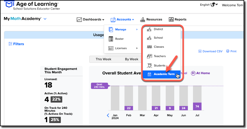 Admin - Manage Academic Term click.png