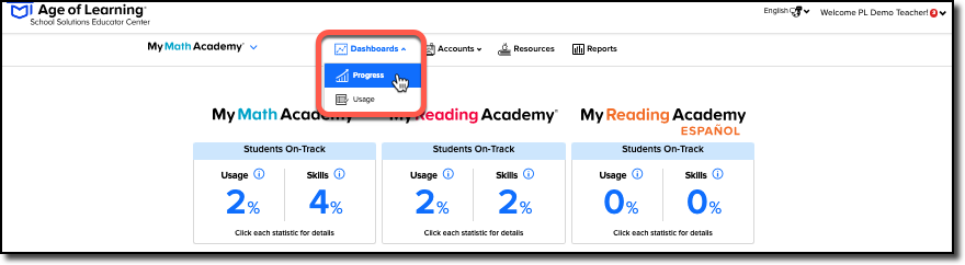 dashboard menu - select Progress.png