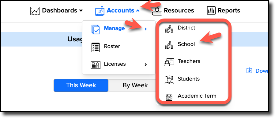 Accounts Manage School menu.png