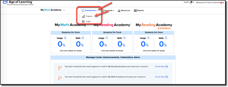 click dashboards progress.png